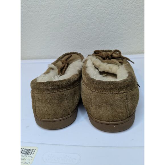 BEARPAW Mens Size 9 Moc II Hickory Suede Upper Sheepskin Lining Footbed Slippers - Picture 4 of 7